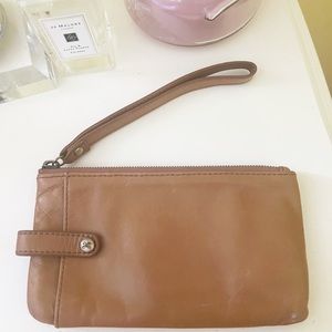 Hobo King Wristlet in Honey Leather